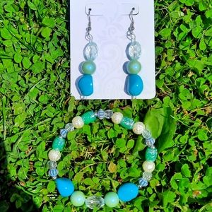 Homemade Teal Stone jewelry Set!